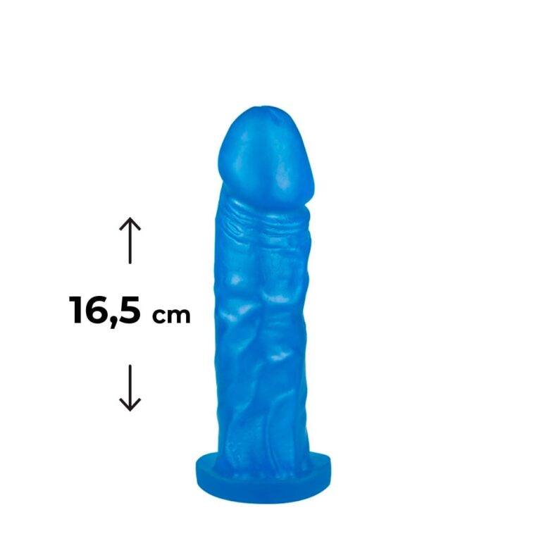 Pênis Médio 16,5cm x 3,6cm Colorido Azul