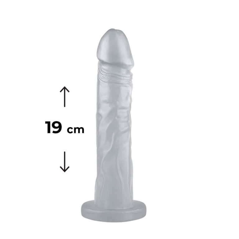 Pênis Grande 19cm x 3,8cm Colorido Transparente