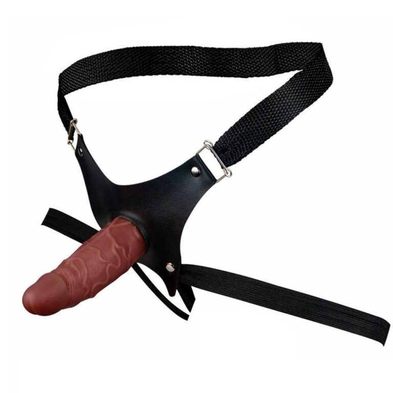 Cinta Peniana Para Dupla Penetração Na Mulher 12cm x 3cm com Pênis Marrom