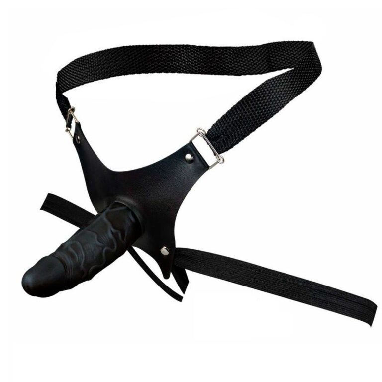 Cinta Peniana Para Dupla Penetração Na Mulher 12cm x 3cm com Pênis Preta