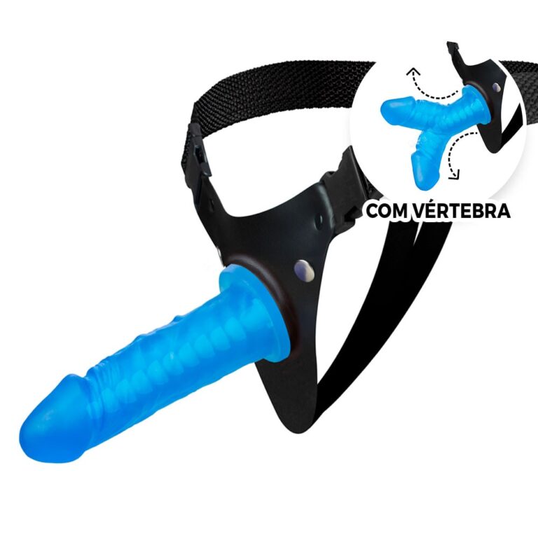 Cinta Peniana com Vértebra Colorida Azul 15cm x 4cm
