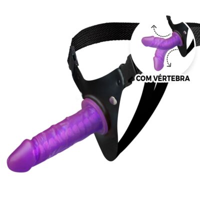 Cinta Peniana com Vértebra Colorida Roxa 15cm x 4cm