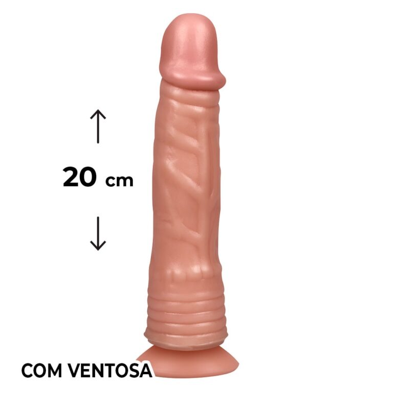 Pênis Grande 20cm x 4cm Bege com Ventosa