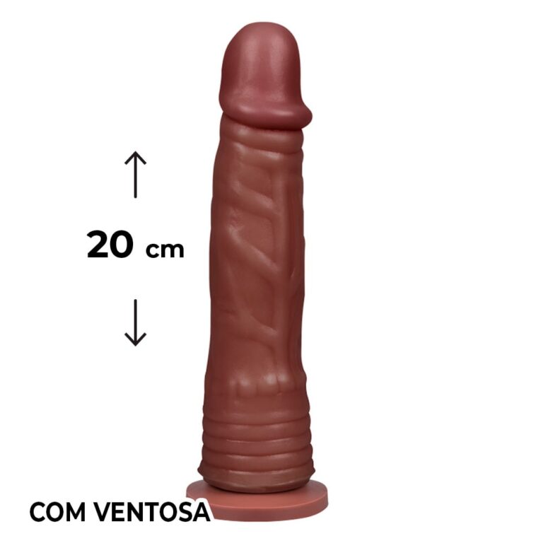 Pênis Grande 20cm x 4cm Marrom com Ventosa
