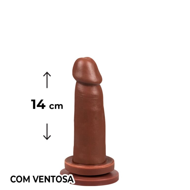Pênis Médio 14cm x 3,5cm Marrom com Ventosa