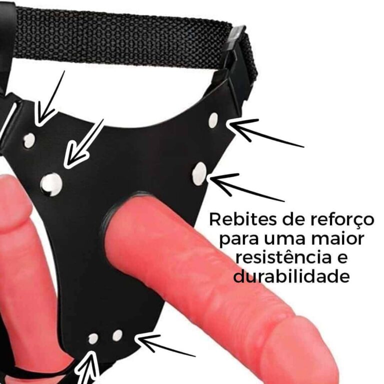 Cinta Peniana Dupla 2 Pênis 17cm x 4cm e 14cm x 3,5cm Rosada - Imagem 8
