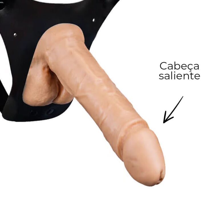 Cinta Peniana que Ejacula 16cm x 4cm com Pênis Bege com Escroto - Imagem 15