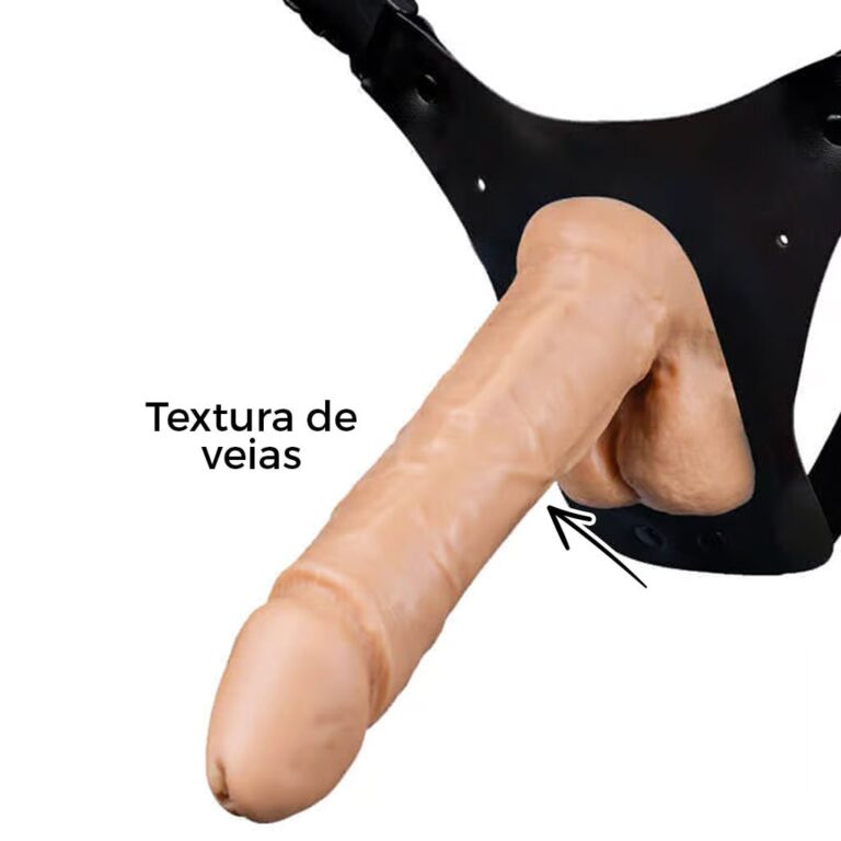 Cinta Peniana que Ejacula 16cm x 4cm com Pênis Bege com Escroto - Imagem 16