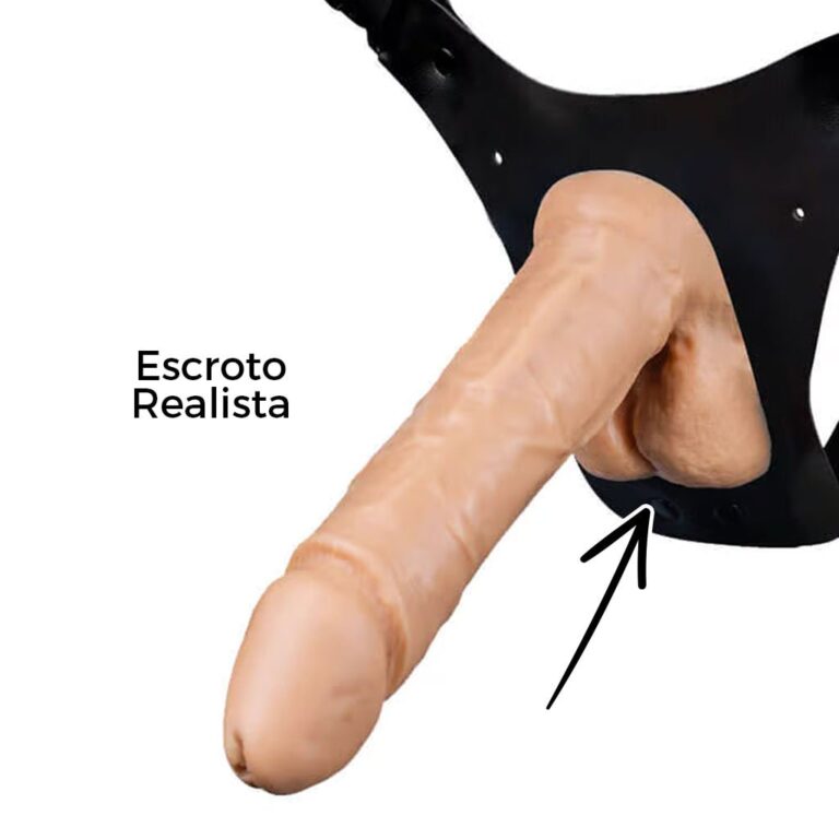 Cinta Peniana que Ejacula 16cm x 4cm com Pênis Bege com Escroto - Imagem 14
