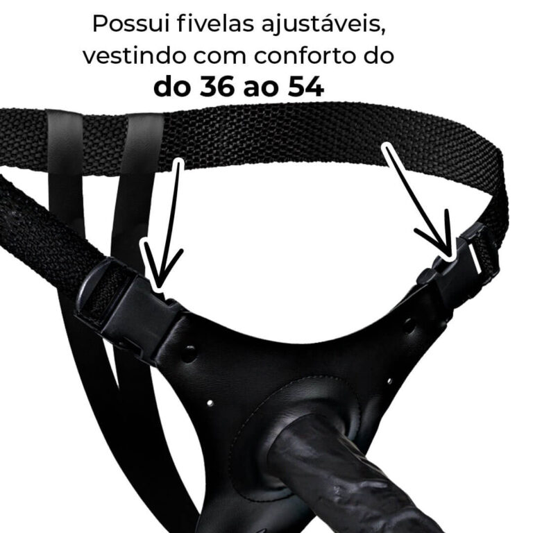 Cinta Peniana que Ejacula 16,5cm x 3,6cm com Pênis Preto - Imagem 16