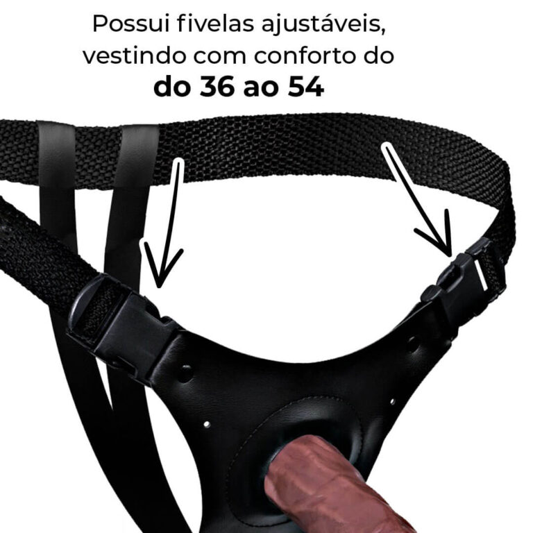 Cinta Peniana que Ejacula 19cm x 3,8cm com Pênis Marrom - Imagem 16
