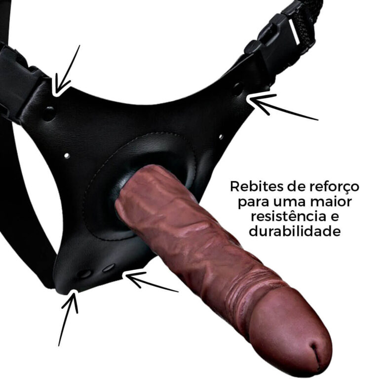 Cinta Peniana que Ejacula 16,5cm x 3,6cm com Pênis Marrom - Imagem 17