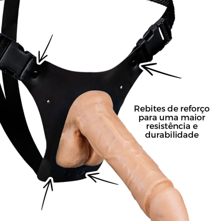 Cinta Peniana que Ejacula 16cm x 4cm com Pênis Bege com Escroto - Imagem 17