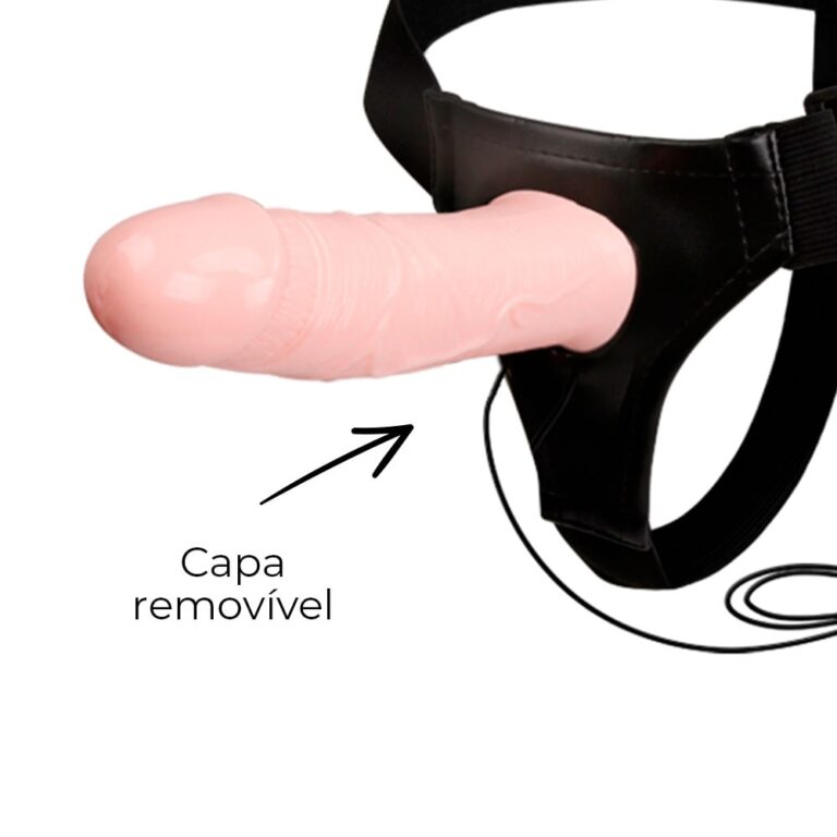 Capa Peniana OCA com Cinta 16,5cm x 4,3cm Bege com Vibro (Semi Rígida) - Imagem 13