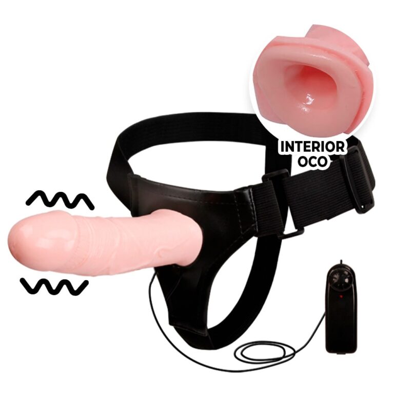 Capa Peniana OCA com Cinta 16,5cm x 4,3cm Bege com Vibro (Semi Rígida)
