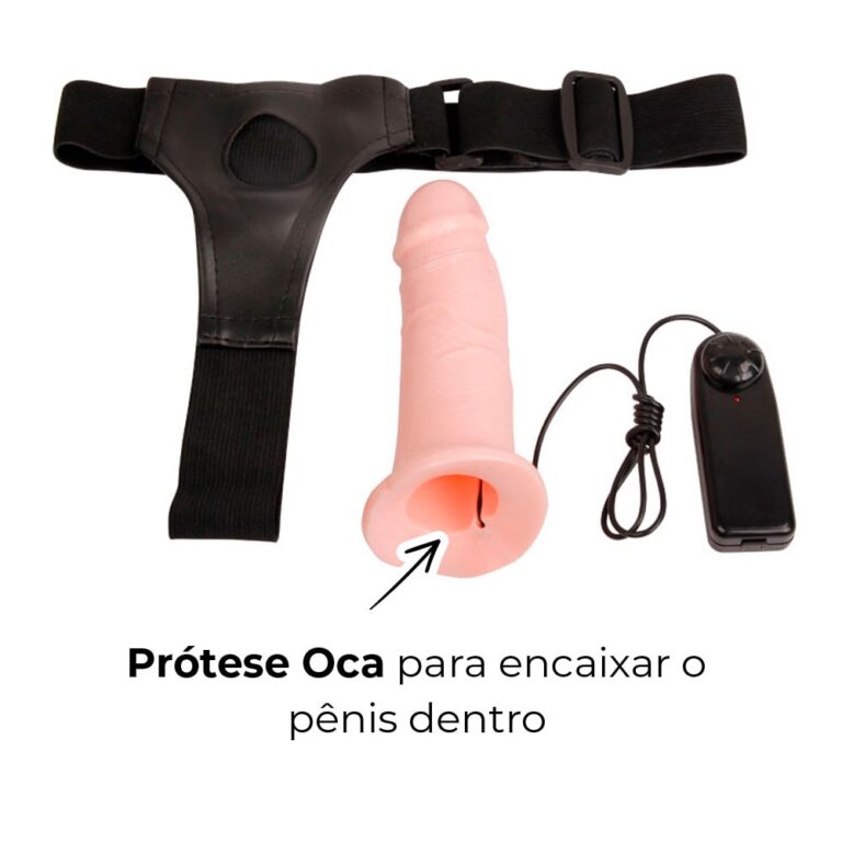 Capa Peniana OCA com Cinta 16,5cm x 4,3cm Bege com Vibro (Semi Rígida) - Imagem 10