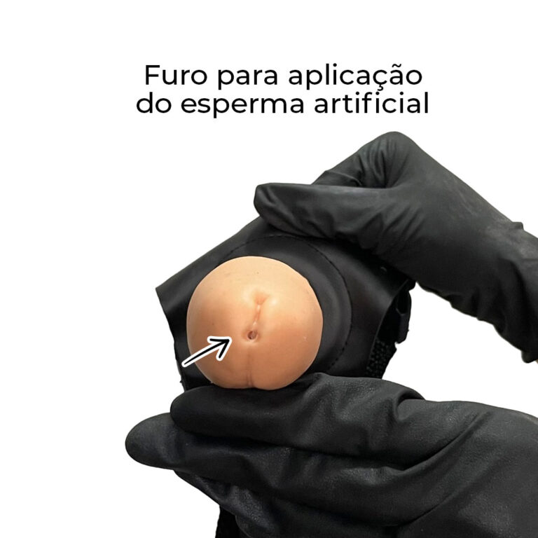 Cinta Peniana que Ejacula 16,5cm x 3,6cm com Pênis Bege - Imagem 5