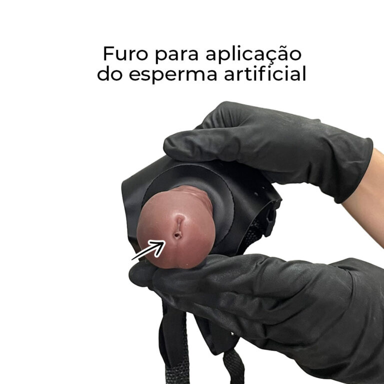 Cinta Peniana que Ejacula 16,5cm x 3,6cm com Pênis Marrom - Imagem 5