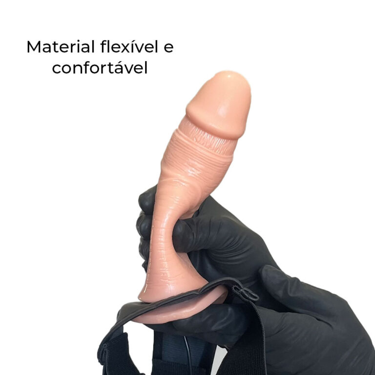 Capa Peniana OCA com Cinta 16,5cm x 4,3cm Bege com Vibro (Semi Rígida) - Imagem 7