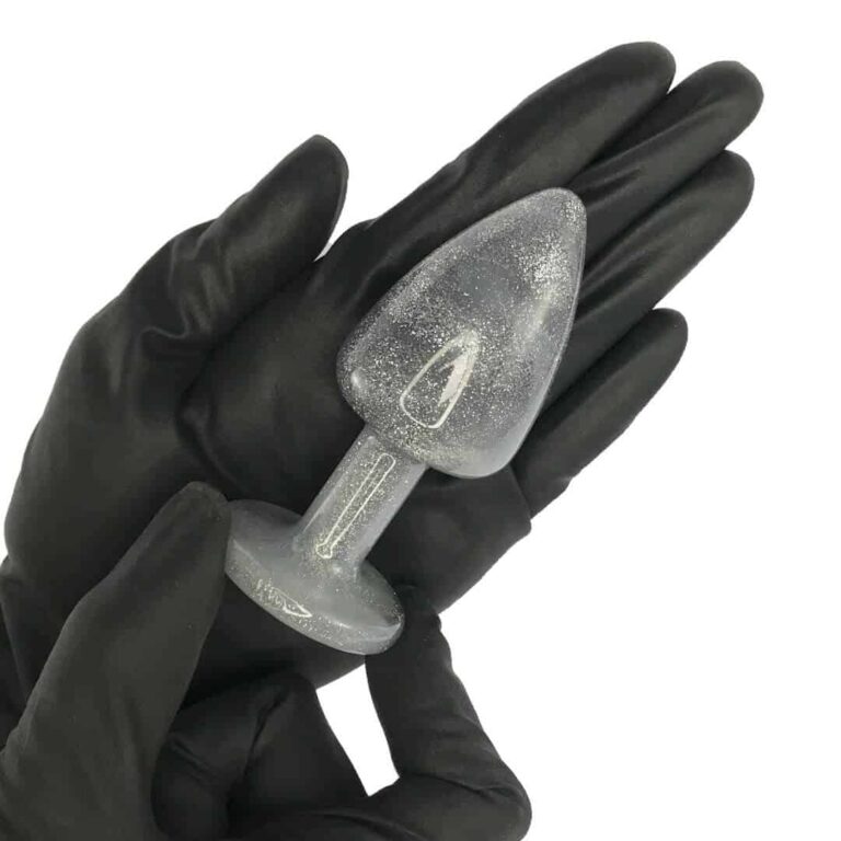Plug Anal G 9cm x 4cm Prata Com Glitter - Feito em ABS HA167C - Imagem 4