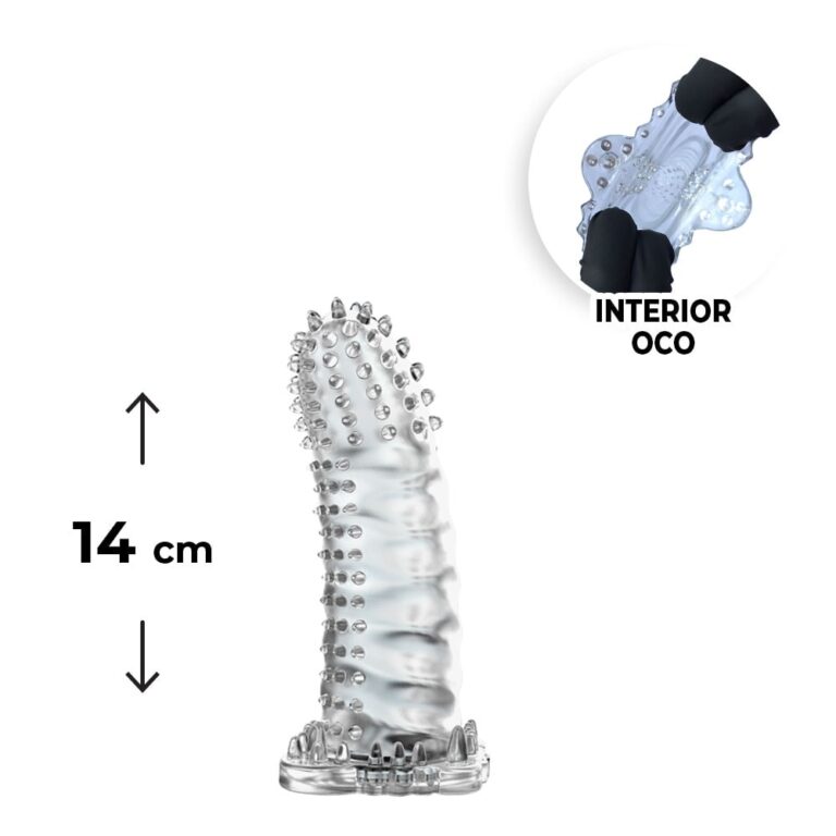 Capa Peniana 14cm x 4cm para Aumentar ou Engrossar o Pênis Transparente