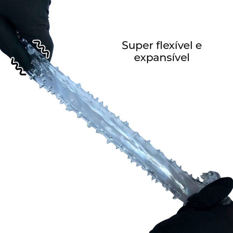 Capa Peniana 14cm x 4,2cm para Aumentar ou Engrossar o Pênis Transparente com Vibro - Imagem 8