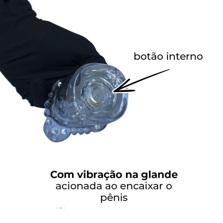 Capa Peniana 14cm x 4,2cm para Aumentar ou Engrossar o Pênis Transparente com Vibro - Imagem 4