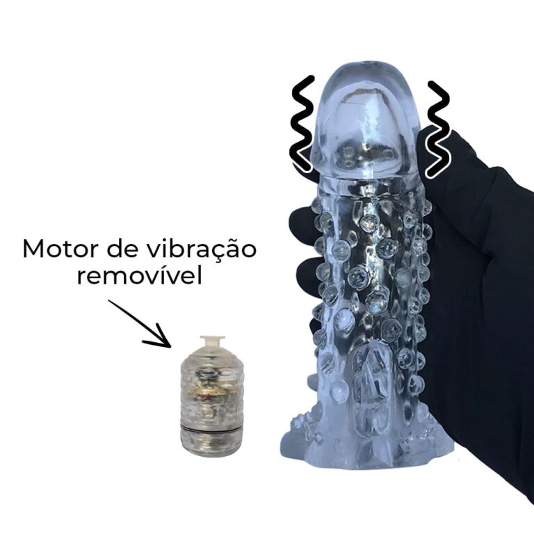 Capa Peniana 14cm x 4,2cm para Aumentar ou Engrossar o Pênis Transparente com Vibro - Imagem 10