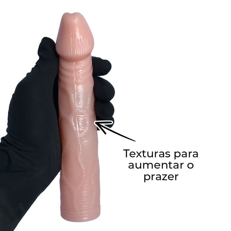 Capa Peniana 17cm x 4cm para Aumentar ou Engrossar o Pênis Bege - Imagem 6
