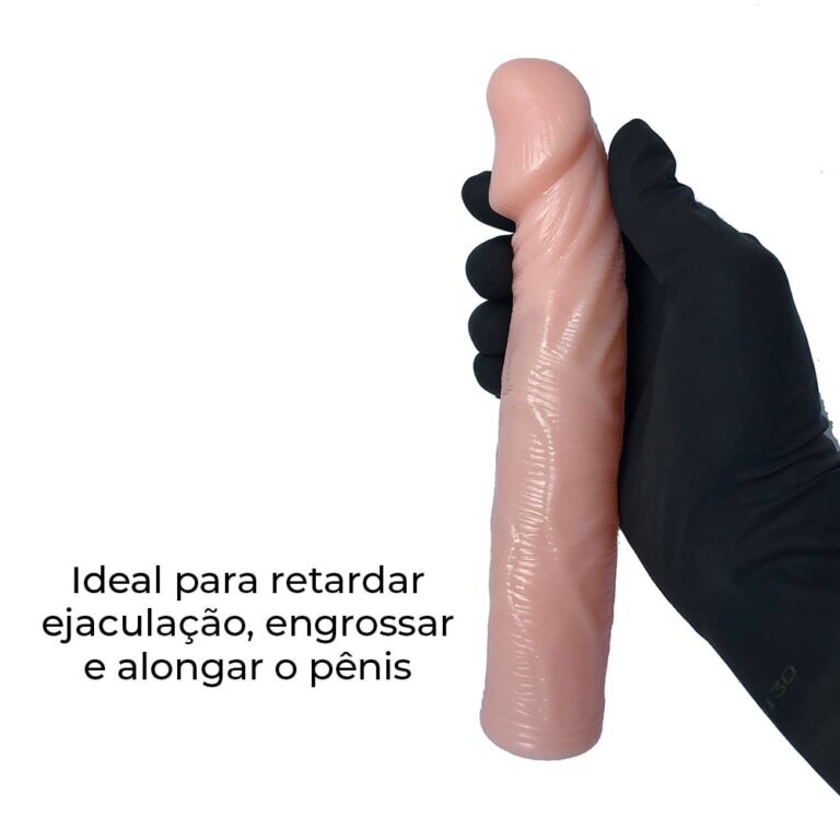 Capa Peniana 17cm x 4cm para Aumentar ou Engrossar o Pênis Bege - Imagem 8