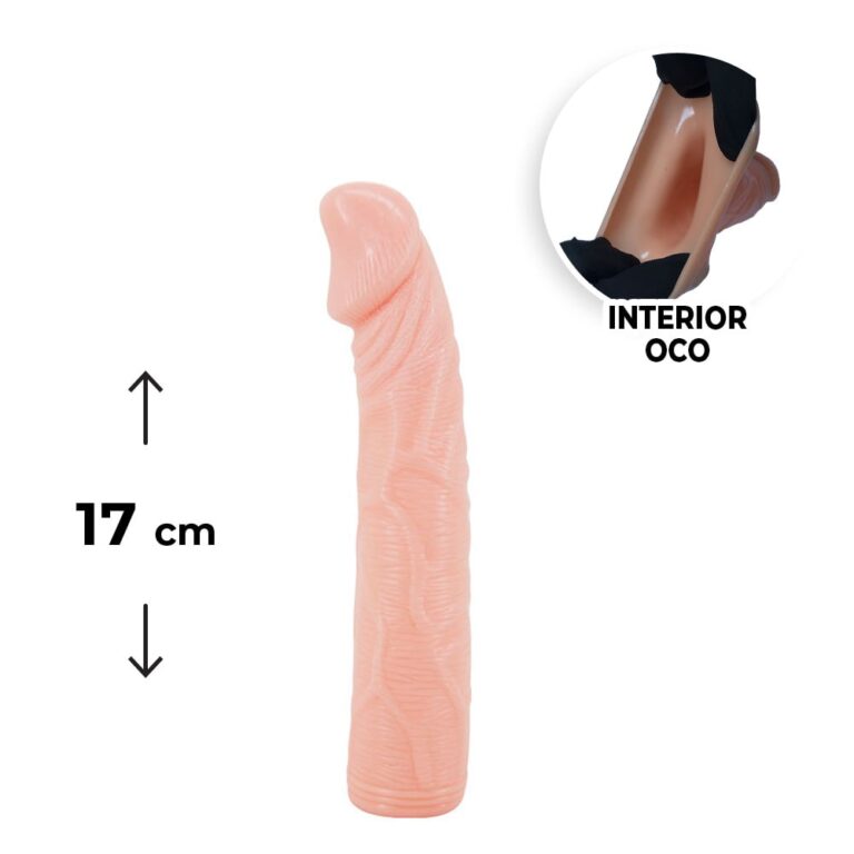 Capa Peniana 17cm x 4cm para Aumentar ou Engrossar o Pênis Bege