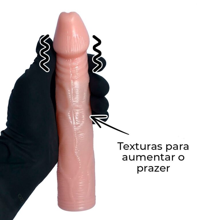Capa Peniana 18cm x 4cm para Aumentar ou Engrossar o Pênis Bege com Vibro - Imagem 6