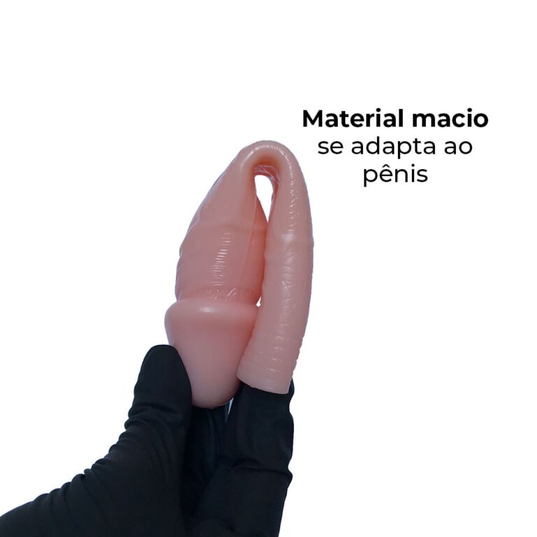 Capa Peniana 18cm x 4cm para Aumentar ou Engrossar o Pênis Bege - Imagem 6