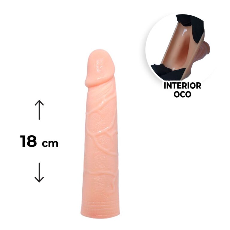 Capa Peniana 18cm x 4cm para Aumentar ou Engrossar o Pênis Bege