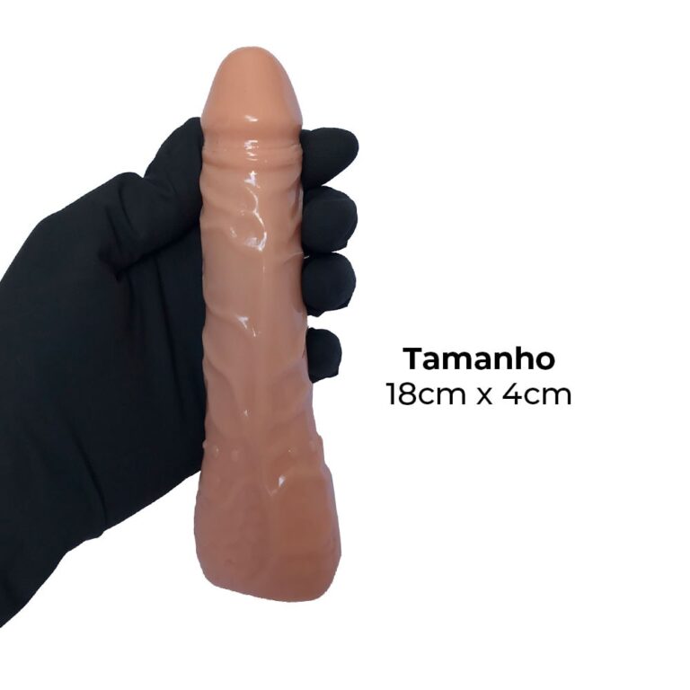 Capa Peniana 16cm x 4cm para Aumentar ou Engrossar o Pênis Bege - Imagem 3