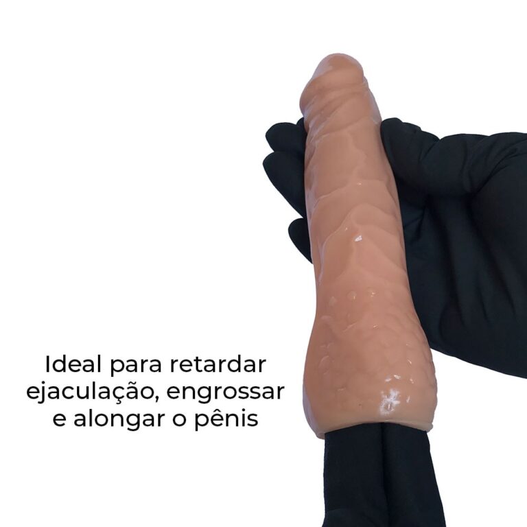 Capa Peniana 16cm x 4cm para Aumentar ou Engrossar o Pênis Bege - Imagem 8