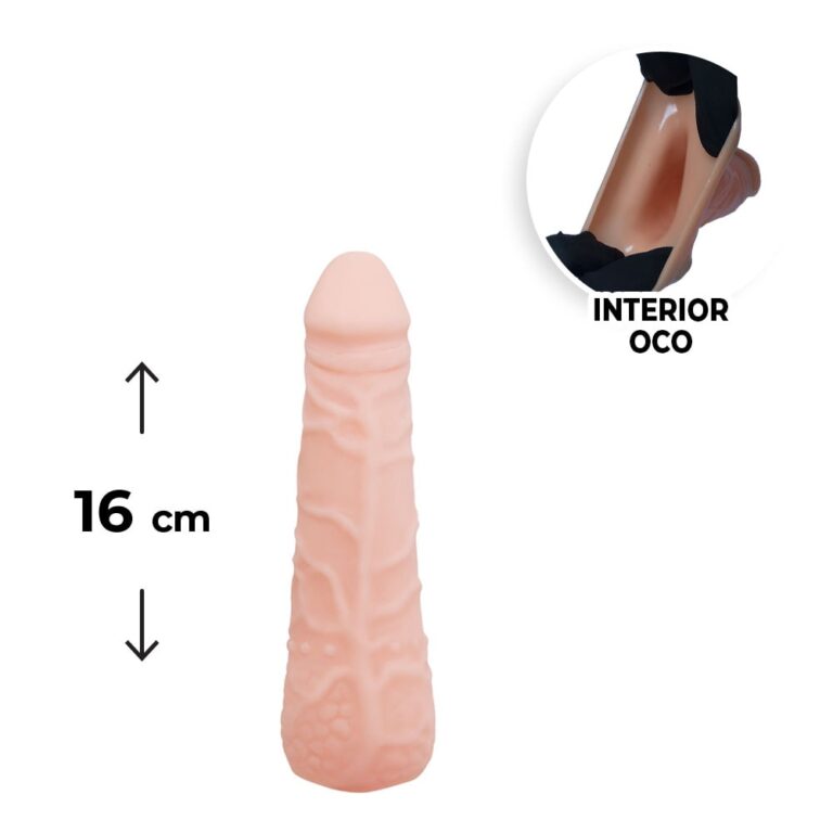 Capa Peniana 16cm x 4cm para Aumentar ou Engrossar o Pênis Bege