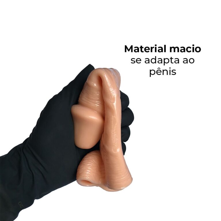 Capa Peniana 21cm x 3,2cm para Aumentar ou Engrossar o Pênis Bege - Imagem 7