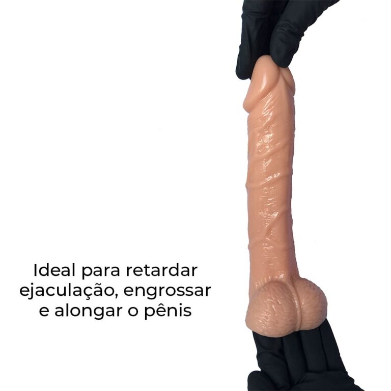 Capa Peniana 21cm x 3,2cm para Aumentar ou Engrossar o Pênis Bege - Imagem 8