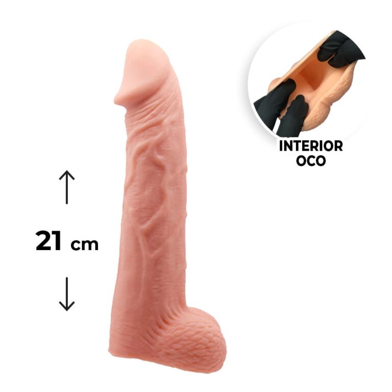 Capa Peniana 21cm x 3,2cm para Aumentar ou Engrossar o Pênis Bege
