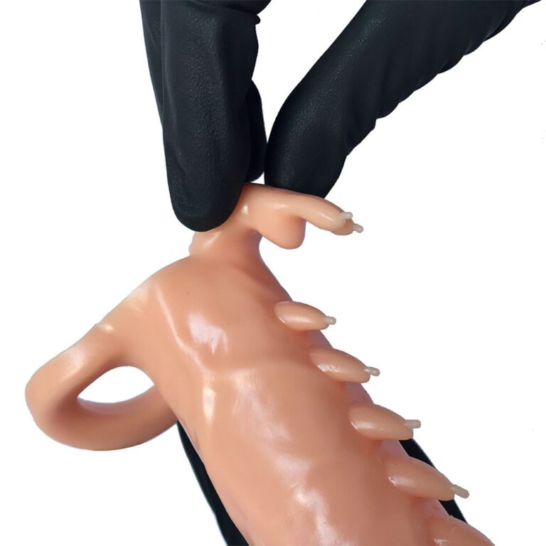 Capa Peniana 16cm x 3,8cm para Aumentar ou Engrossar o Pênis Bege - Imagem 11