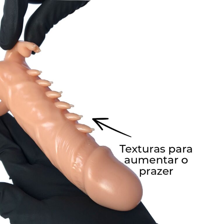 Capa Peniana 16cm x 3,8cm para Aumentar ou Engrossar o Pênis Bege - Imagem 4