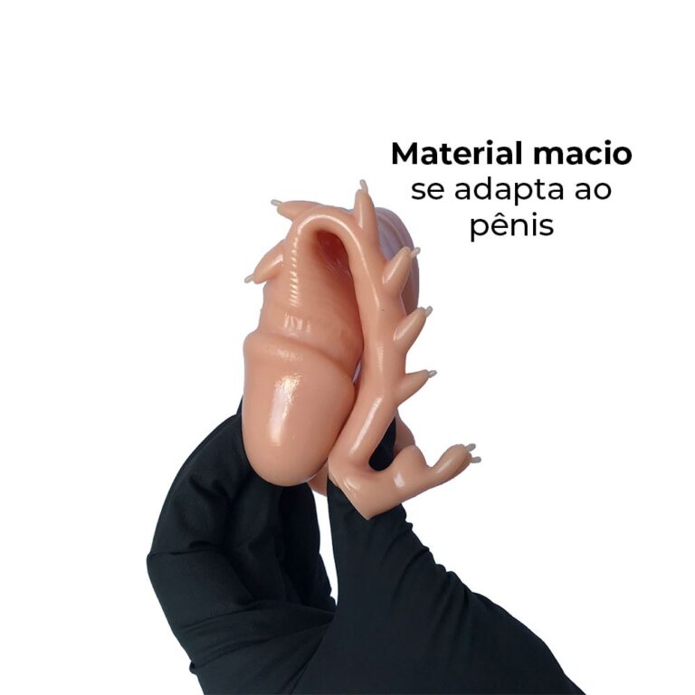 Capa Peniana 16cm x 3,8cm para Aumentar ou Engrossar o Pênis Bege - Imagem 6