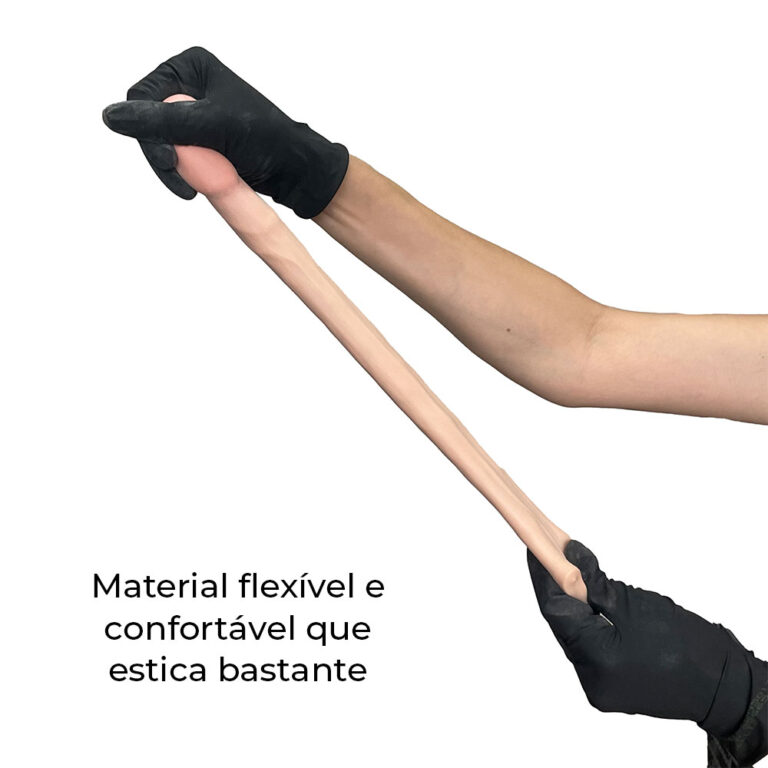 Capa Peniana 17cm x 4cm Realista/Cyberskin para Aumentar ou Engrossar o Pênis Bege - Imagem 9
