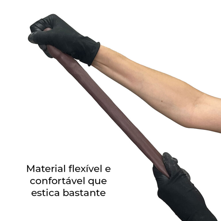 Capa Peniana 17cm x 4cm Realista/Cyberskin para Aumentar ou Engrossar o Pênis Marrom - Imagem 9