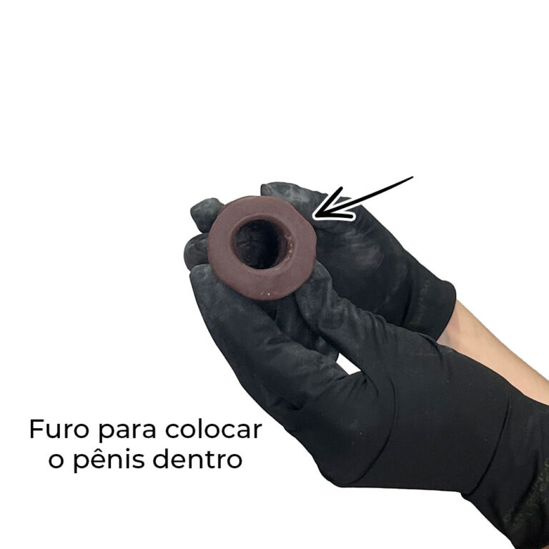 Capa Peniana 17cm x 4cm Realista/Cyberskin para Aumentar ou Engrossar o Pênis Marrom - Imagem 10
