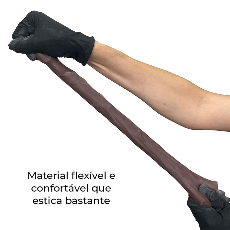 Capa Peniana 16cm x 4cm Realista/Cyberskin para Aumentar ou Engrossar o Pênis Marrom - Imagem 9