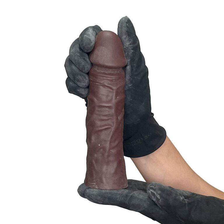 Capa Peniana 16cm x 4cm Realista/Cyberskin para Aumentar ou Engrossar o Pênis Marrom - Imagem 5