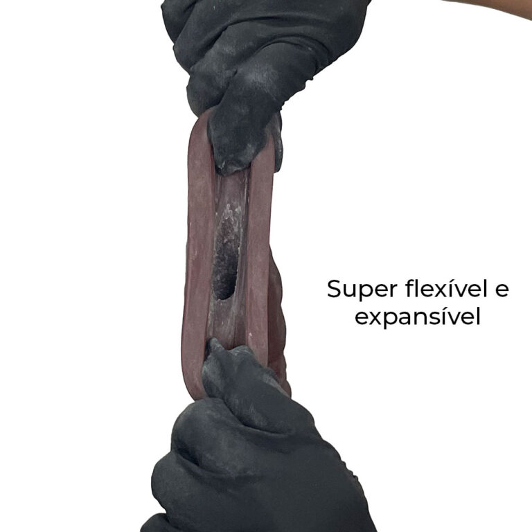 Capa Peniana 16cm x 4cm Realista/Cyberskin para Aumentar ou Engrossar o Pênis Marrom - Imagem 11