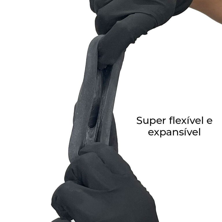 Capa Peniana 16cm x 4cm Realista/Cyberskin para Aumentar ou Engrossar o Pênis Preta - Imagem 8